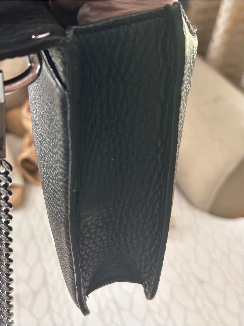 Rebecca Minkoff Black Pebbled Leather Mini Crossbody with Silver Studs & Buckle - Picture 7 of 8